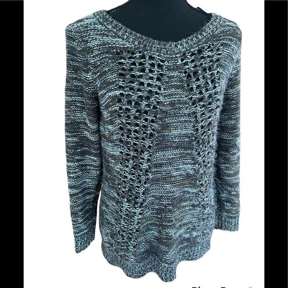 Olive & Oak light turquoise/gray marled look knit sweater, size S - Picture 1 of 6